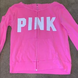 “PINK” got pink zip up hoodie